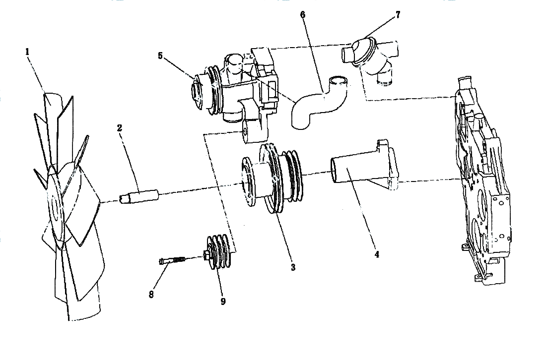 WP 10 ENGINE WATER PUMP AND FAN 